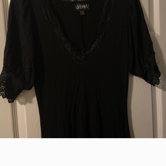 S. the Widow Black Asymmetrical V-Neck Sheath Dress - Picture 2 of 2